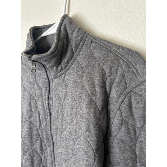Banana Republic Men Small Gray Quilted Sweater Jacket Full Zip Cozy Lightweight - Picture 6 of 9